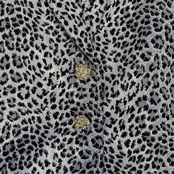 VTG Criscione New York Cache Womens Jacket Blazer Large Metallic Leopard Print - Picture 5 of 13